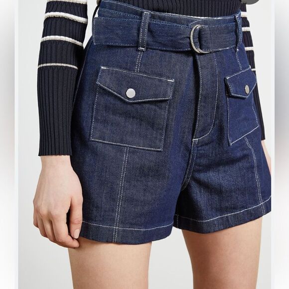 Ted Baker London Shortan Jean Shorts Ring Patch Pocket Denim Dark Wash Size 26 - Picture 14 of 14